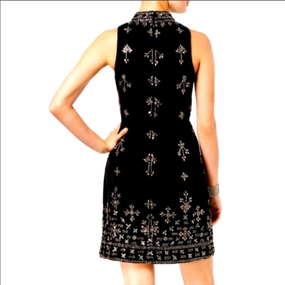 Adrianna-Papell sleeveless jewels Cocktail velvet dress - Picture 6 of 11